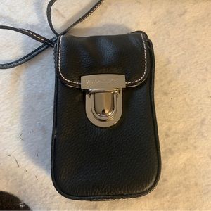 Victoria's Secret Crossbody Purse Black Leather Buckle Satchel 3"x1"x6"